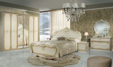 Schlafzimmer Toulouse in Beige Gold Klassisch Design