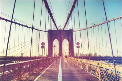 Muralo VLIES Fototapeten Tapeten XXL Stadt Brücke Brooklyn Himmel 1171