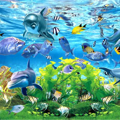 Muralo VLIES Fototapeten Tapeten XXL JUGEND Delphine Fische Ozean 2916