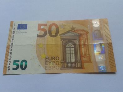 50 euro 2017 Banknote Geldschein Christine Lagarde bankfrisch seltene UA Serie Knicke