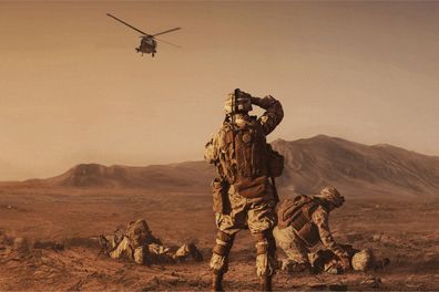 Muralo Selbstklebende Fototapeten XXL Militärpanzer Wüste Mission 4260