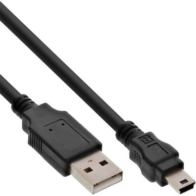 InLine® USB 2.0 Mini-Kabel; USB A Stecker an Mini-B Stecker (5pol.); schwarz; 1m