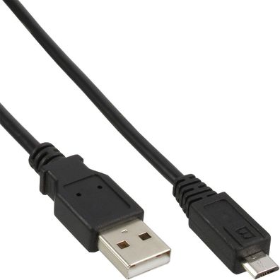 InLine® Micro-USB 2.0 Kabel; USB-A Stecker an Micro-B Stecker; schwarz; 0;5m