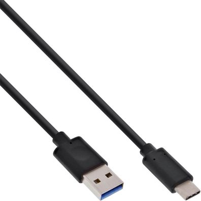 InLine® USB 3.1 Kabel; Typ C Stecker an A Stecker; schwarz; 1m