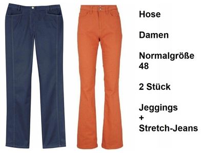 Hose Damen Normalgröße 48, 2 Stück Jeggings + Stretch-Jeans. Neu mit Etikett.