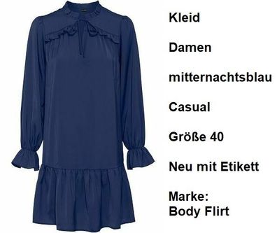 Kleid Damen mitternachtsblau Casual Größe 40. Neu mit Etikett. Marke: Body Flirt