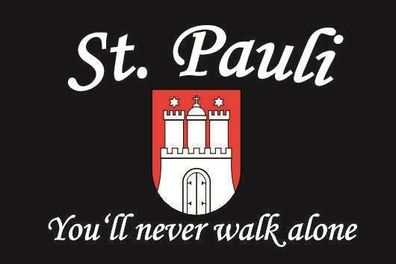 Fahne Flagge St. Pauli never walk alone Premiumqualität