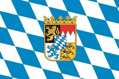 Aufkleber Fahne Flagge Bayern mit Wappen in verschiedene Größen