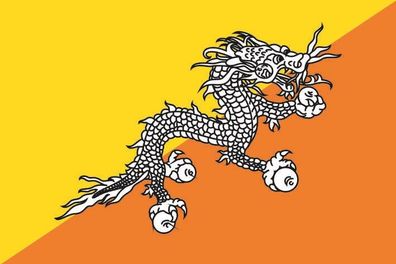 Aufkleber Fahne Flagge Bhutan in verschiedene Größen