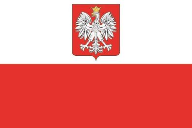 Aufkleber Fahne Flagge Polen mit Wappen in verschiedene Größen