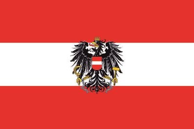 Aufkleber Fahne Flagge Österreich mit Adler in verschiedene Größen