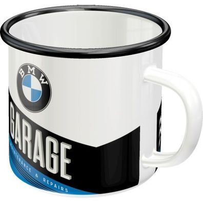 Emaillie-Becher "BMW Garage" - Kaffeebecher