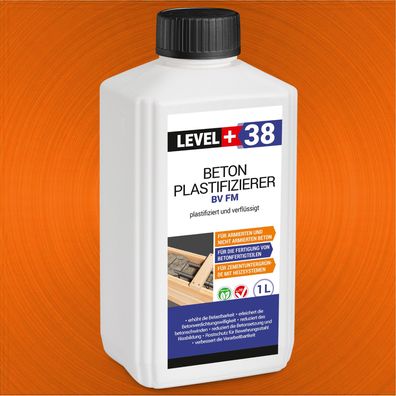 Beton-Zusatzmittel 1L Fliessmittel Betonverflüssiger Plastifizierer HQ LEVEL+ RM38