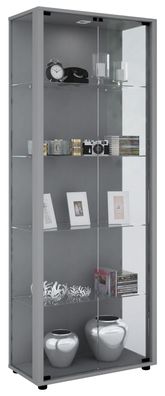 Vitrinenschrank Glas Sammler Vitrine Standvitrine Wohnzimmer Schrank silber