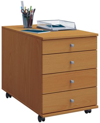 Rollcontainer Bürocontainer 4 Schubladen Büro Schrank Schreibtisch Unterschrank