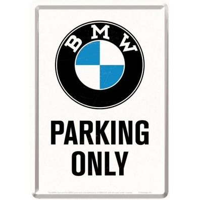 Blechpostkarte "BMW Parking Only"