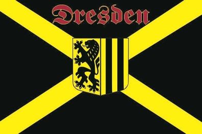 Fahne Flagge Dresden Kreuz Premiumqualität