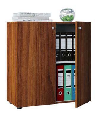 Büroschrank Aktenschrank Mehrzweckschrank Kommode Sideboard Schrank Nussbaum