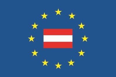 Fahne Flagge Europa mit Österreich Premiumqualität