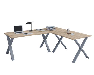 Eckschreibtisch Computer Schreibtisch Arbeitstisch PC Büro Tisch Eiche Dekor