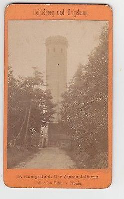 33872 Original Kabinett Foto Heidelberg Königstuhl der Aussichtsturm um 1880