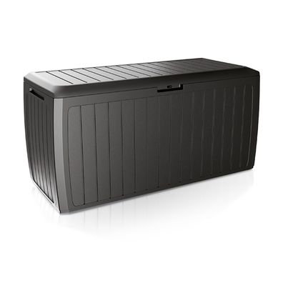 Kissenbox Auflagenbox Gartenbox Gartentruhe Kunststoff mit Rollen Anthrazit 290L
