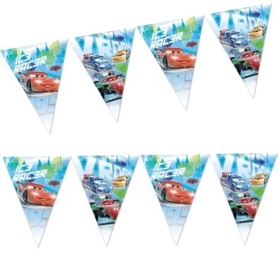 Procos 84848 Disney Cars Ice Racers Plastik Flaggen Banner Party Deko Geburtstag