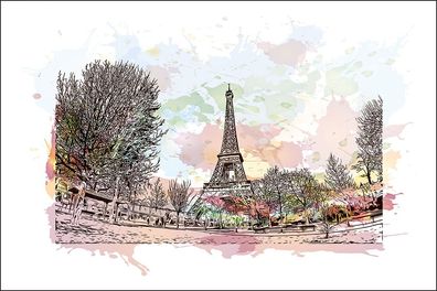 Muralo VLIES Fototapeten Tapeten XXL Paris Eiffelturm 441