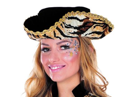 toller Dreispitz Tiger Pirat Tier Zoo Kostüm Hut Karneval Fasching