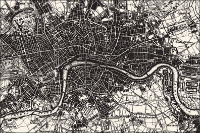 Muralo VLIES Fototapeten Tapeten XXL Alte Karte von London 351