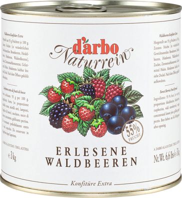 Food-United Waldbeeren-konfitüre EXTRA Naturrein 3kg Dose von DARBO