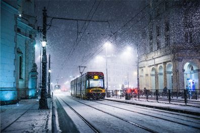 Muralo VLIES Fototapeten Tapeten XXL Warschau im Winter Schnee 2769