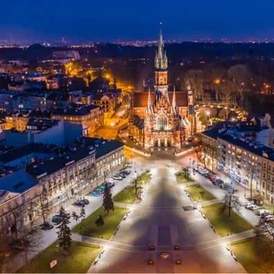 Muralo VLIES Fototapeten Tapeten XXL Kirche Krakau in der Nacht 2693