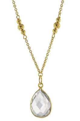 trendor Schmuck Damen-Kette Gold auf Silber 925 Collier mit facettiertem Quarz 51179