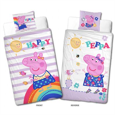 Peppa Wutz Pig Happy Bettwäsche Linon / Renforcé