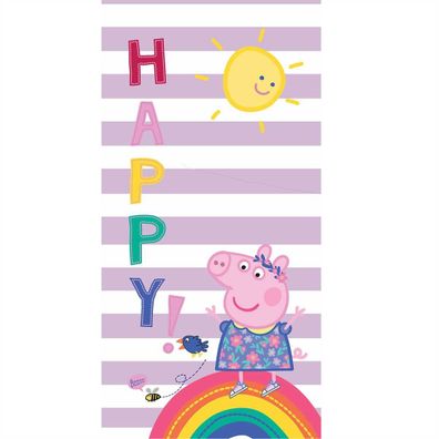Peppa Wutz Pig Badetuch Happy 75x150