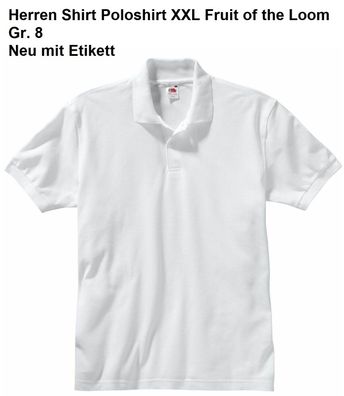 Hemd Herren Shirt Poloshirt XXL Fruit of the Loom Gr. 8. Neu mit Etikett.