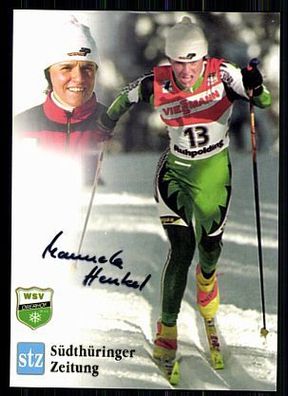 Manuela Henkel Autogrammkarte Original Signiert Skilanglauf + A 86698