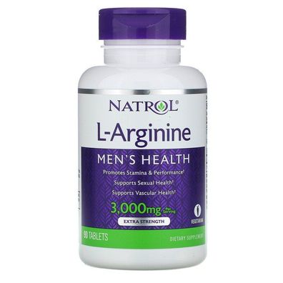 Natrol, L-Arginin, 3.000 mg, 90 Tabletten