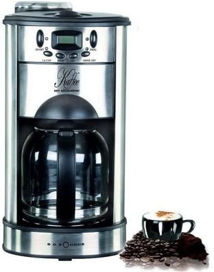 BOB-HOME 2587 Kaffeemaschine mit Mahlwerk Edelstahl 1000 Watt