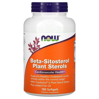 Now Foods, Beta-Sitosterol Plant Sterols, pflanzliche Sterole, 180 Weichkapseln