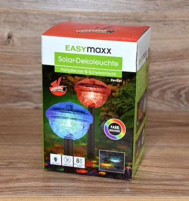 2-er Set Solar-Partyleuchte Laterne Lampe Garten Lichteffekt Easymaxx NEU