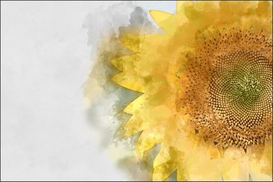 Muralo VLIES Fototapeten Tapeten XXL mit Aquarell gemalte Sonnenblume 1042
