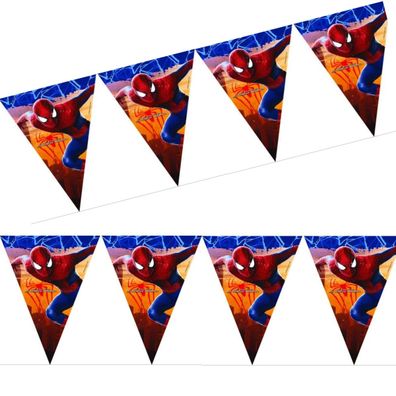 Marvel Spiderman Plastik Kunststoff Flaggen Banner Party Deko Girlande 2,3m