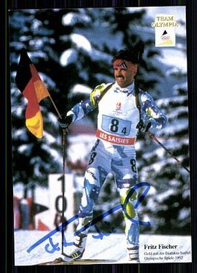 Fritz Fischer Autogrammkarte Original Signiert Biathlon + A 86797