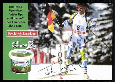 Fritz Fischer Autogrammkarte Original Signiert Biathlon + A 86804