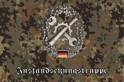 Fahne Flagge Flecktarn BW Instandsetzungstruppe Premiumqualität