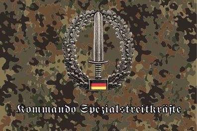 Fahne Flagge Flecktarn BW Kommando und Spezialstreitkräfte Premiumqualität