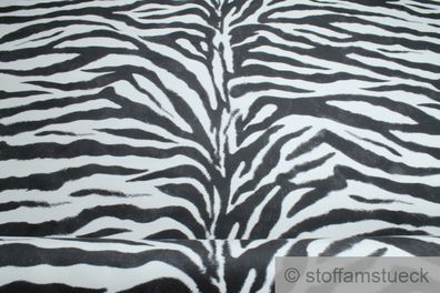 Stoff Polyester Samt Zebra Muster weich anschmiegsam Zebrafell