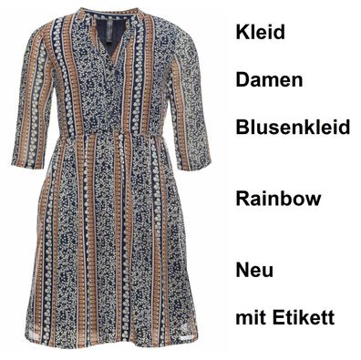 Kleid Damen Blusenkleid Größe 40 Rainbow O5°8746. NEU mit Etikett